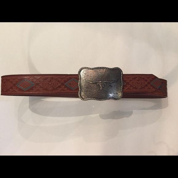 Guess Accessories - Guess leather belt with silver buckle